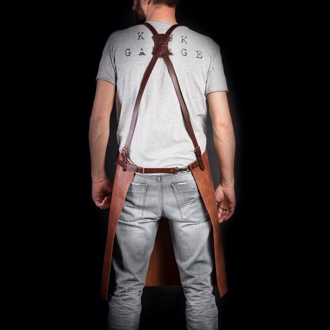 Lederschürze für Schreiner, Holzbearbeitung, Schmiedekunst – Leder-Grillschürze, Holz-Lederschürze, Küchenschürze für Koch, für Herren und Damen