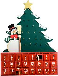 Kurt S. Adler Wooden Snowman with Tree Advent Calendar