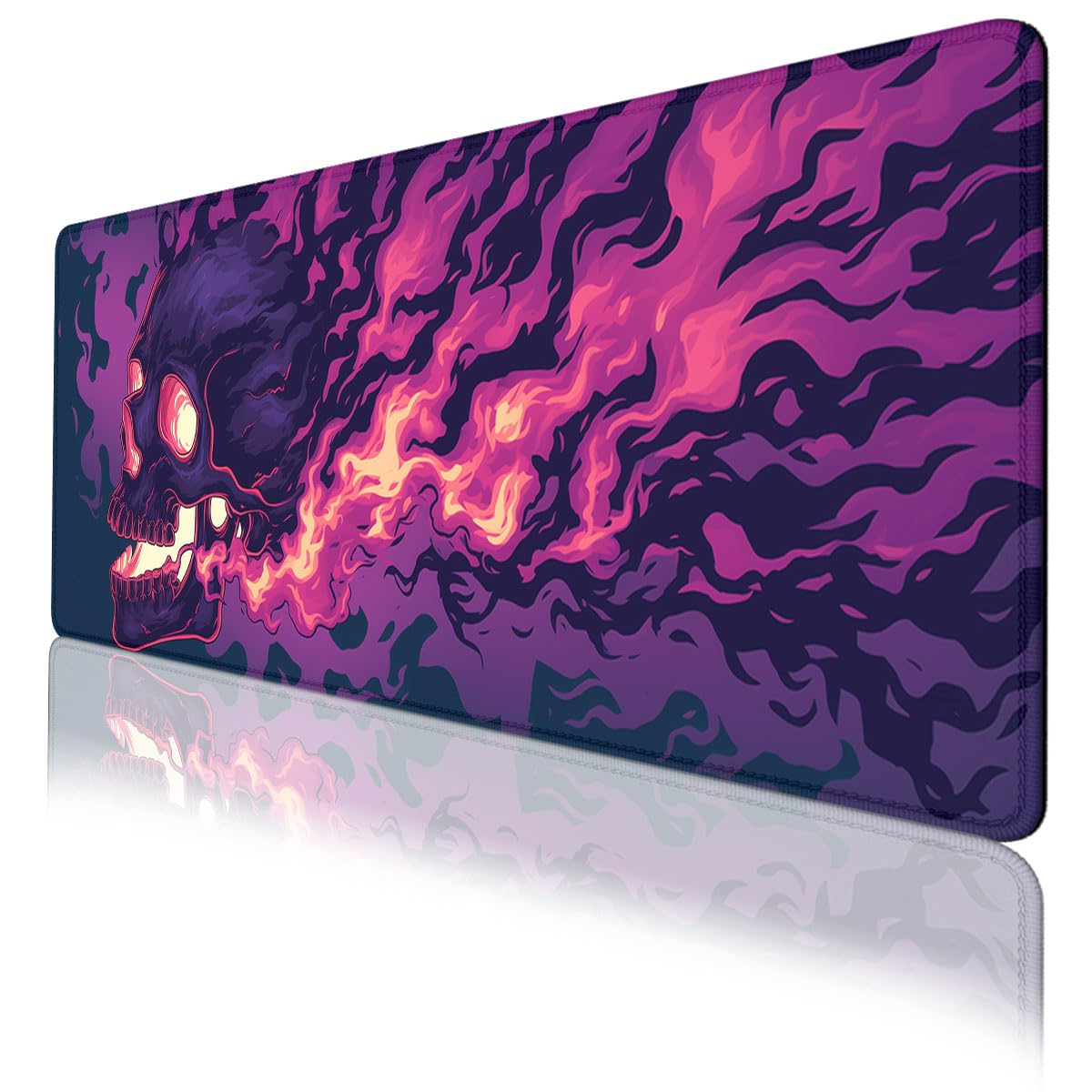 Alfombrilla de ratón para juegos con diseño de calavera de terror, diseño gótico del Día de los Muertos, tamaño XL, alfombrilla de mouse grande extendida para teclado para laptop, alfombrilla de