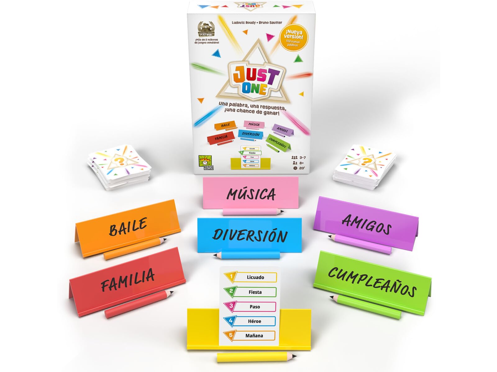 Asmodee Just One, Juego para Fiestas Cooperativo, Adivina en Grupo | A Partir de 8 Años, De 3 a 7 Jugadores, 20 Minutos por Partida, Español