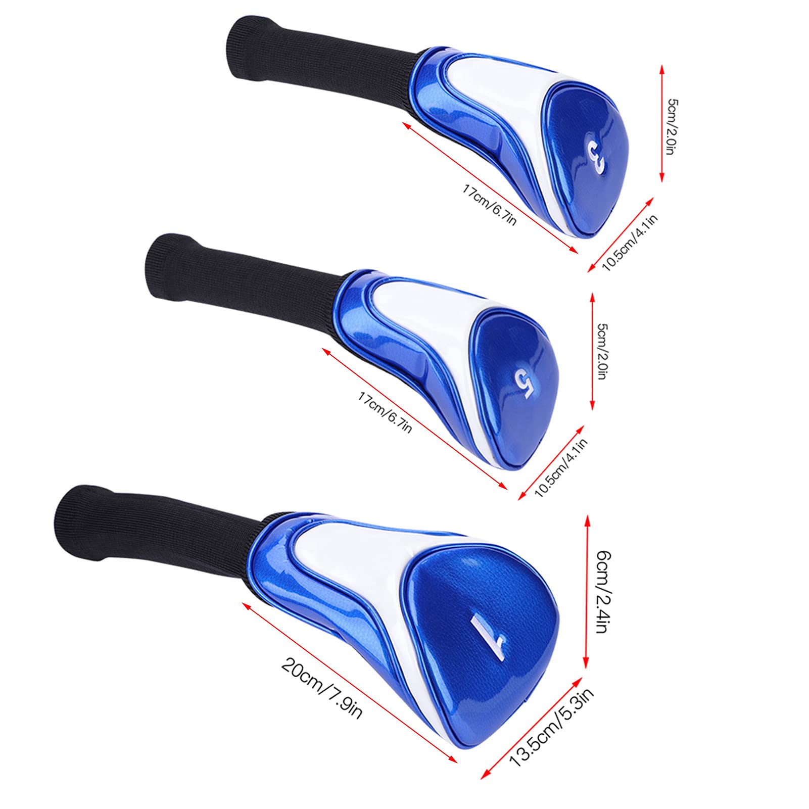 Golfschläger-Schlägerhauben für Fahrer, langlebiges blaues PU-Golfer-Zubehör aus elastischer Baumwolle