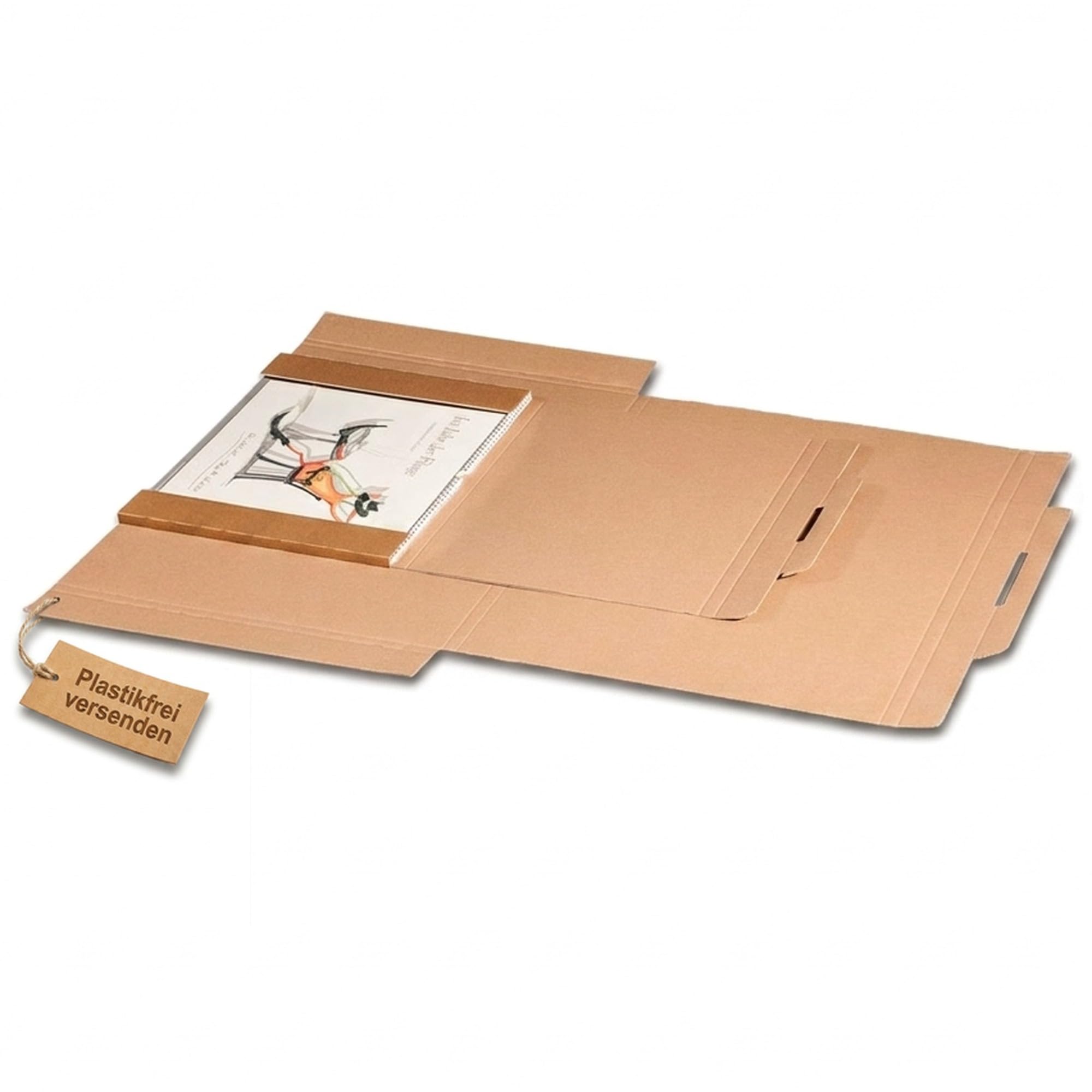 KK Verpackungen Wellpappe Versandtasche 1180x780x30mm | 520 Stück, Kalenderversand knickfrei mit Steckverschluss | Großformat für Bilder & Bücher | Kartonversandtasche flach