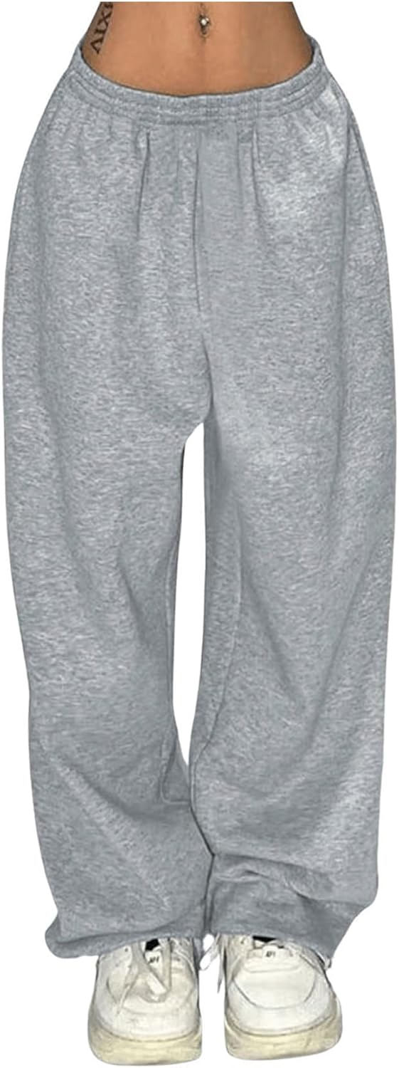 Verdusa Women's Plus Size Elastic Waist Baggy Sweatpants Wide Leg Long Joggers Pants - Image 2