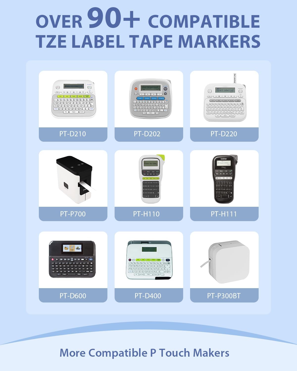 30-Pack TZe-231 TZ-231 TZe231 Compatible for Brother P Touch Label Maker Tape 12mm 0.47 Laminated White 1/2" Refills for Ptouch PTD220 PT-D210 D200 D400 D610BT H110 D220 D600, Black on White
