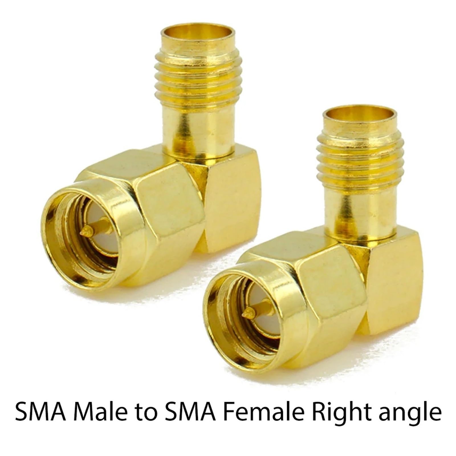 Adaptateur coaxial SMA mâle vers SMA mâle à angle droit de 90 degrés 50 Ohm pour antenne WiFi de drone FPV (type 1, 1 pièce)