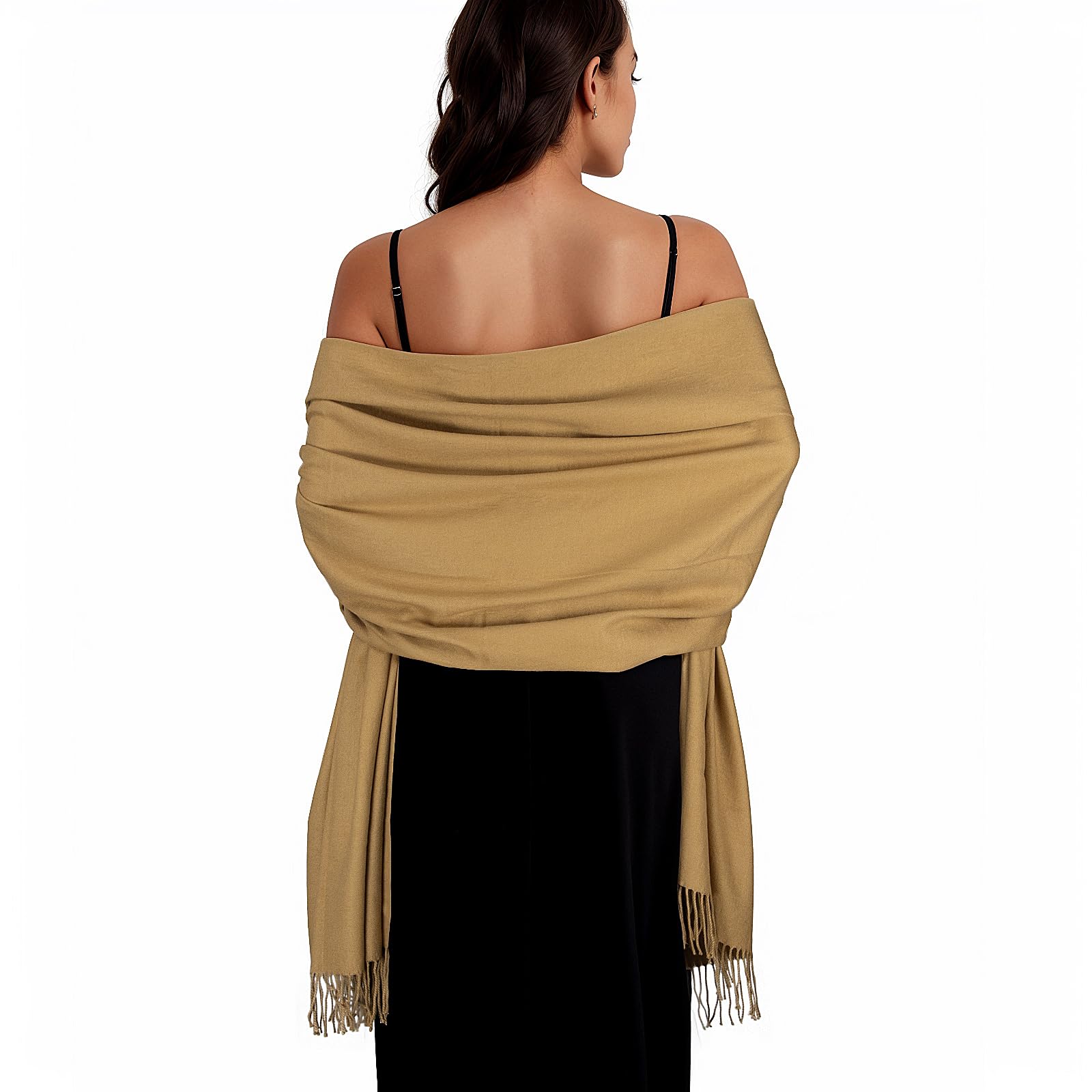 SWAT PANY Ladies Scarf Camel Pashmina Shawls and Wraps Winter Scarfs for Women Wedding