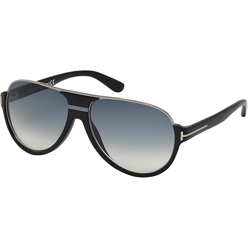 Tom Ford Men's Dimitry Aviator Sunglasses in Matte Black Gradient Blue FT0334 02W 59