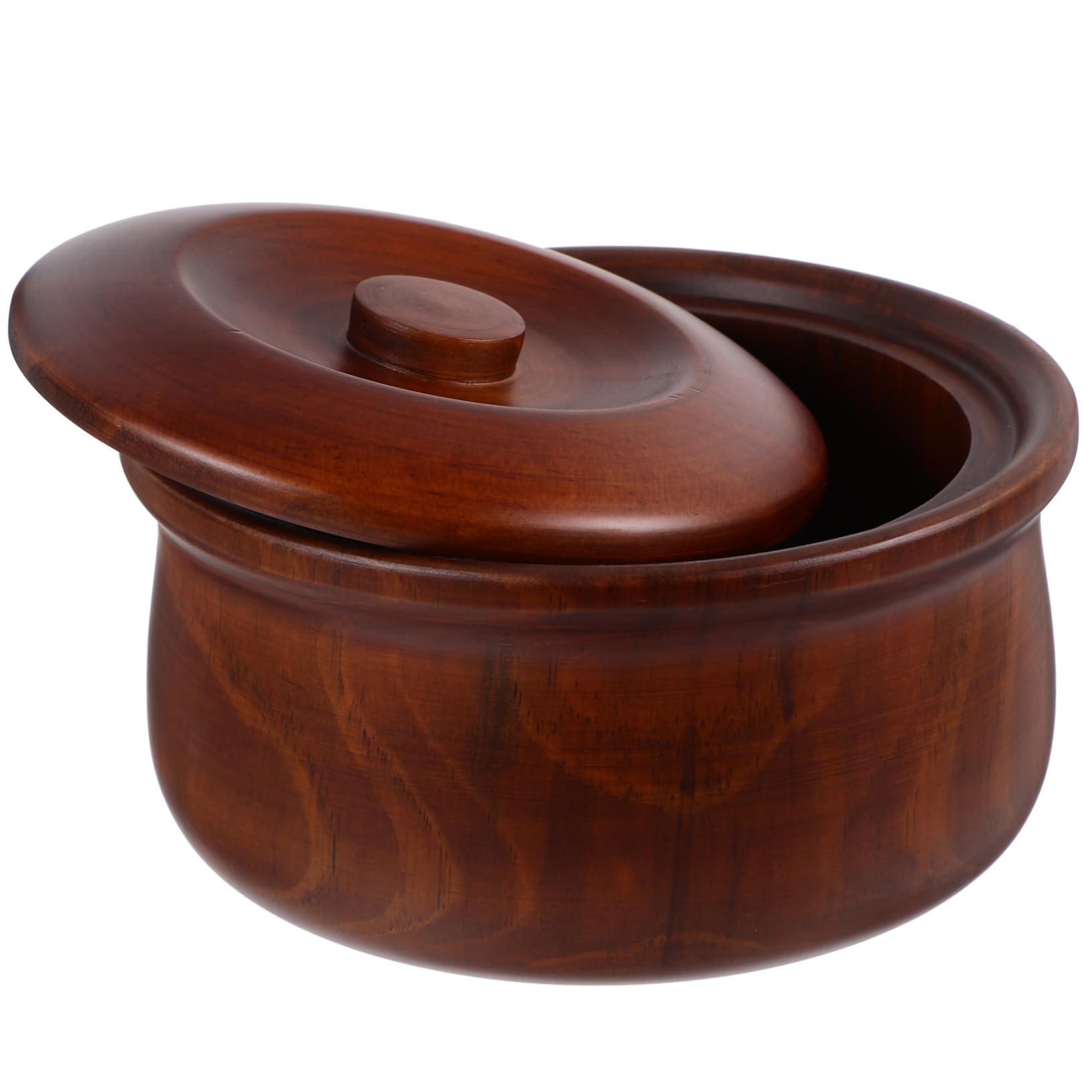 BEBEMOKO Snacks Bowl Salad Serving Bowl with Lid Small Snack Containers with Lids Candy Bowl Male Shaving Soap Bowl Condiment Containers with Lids Nuts Serving Bowls Decor Wooden Coffee