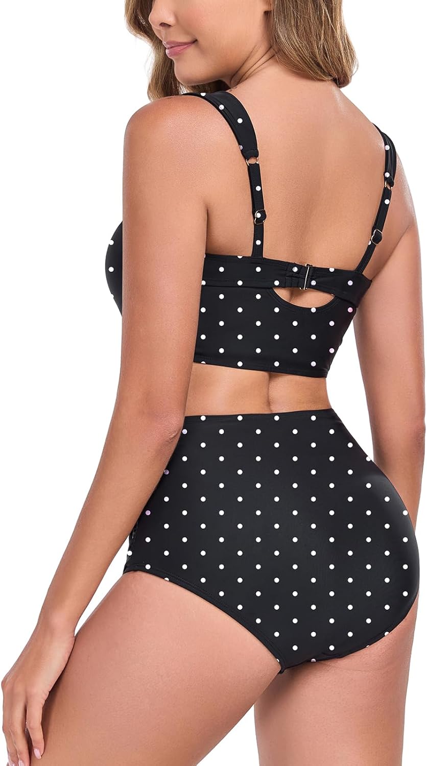 Ocean Blues Women's High Waisted Bikini Set Two Piece Bathing Suits - Image 4