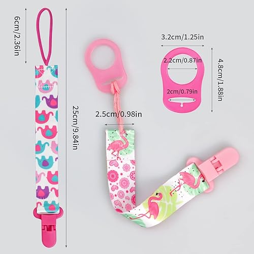 Miniatura 4 de Paquete de 4 clips para chupete para niños y niñas, clips para chupetes con adaptadores, clips de silicona para dentición, juguetes para baby shower