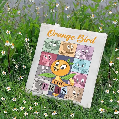Bolso tote naranja G2TUP con diseño de pájaro miniatura 7