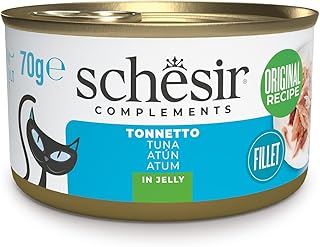 Schesir, Thunfischfilets in Gelee, ergänzendes Nassfutter für Katzen, Originalrezept, 100% natürlich, 12 Dosen à 70 g product image