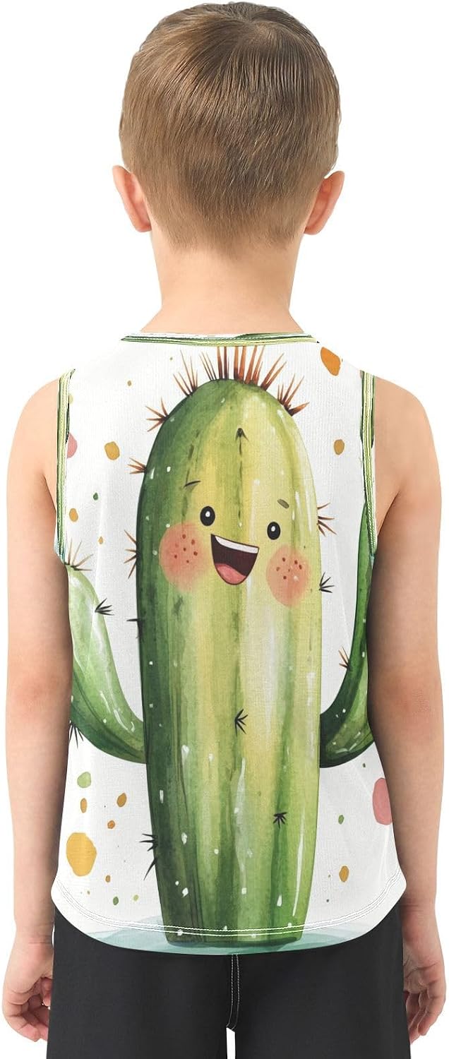 MNSRUU Toddler Summer Tank Tops Boys Sleeveless Shirt Quick Dry Tank Tops 3-15 Years Old