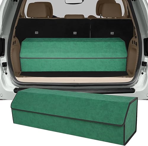 Miniatura 15 de Organizador de maletero para Ford Explorer 2020-2025 – Caja de almacenamiento de piel Alcántara gris, precisión a medida, maximiza tu