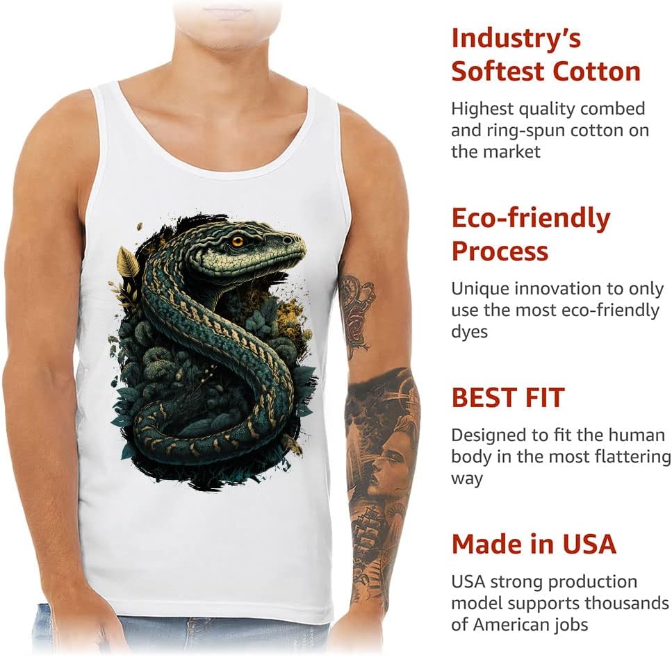 Graphic Snake Tank - Colorful Workout Tank - Printed Jersey Tank