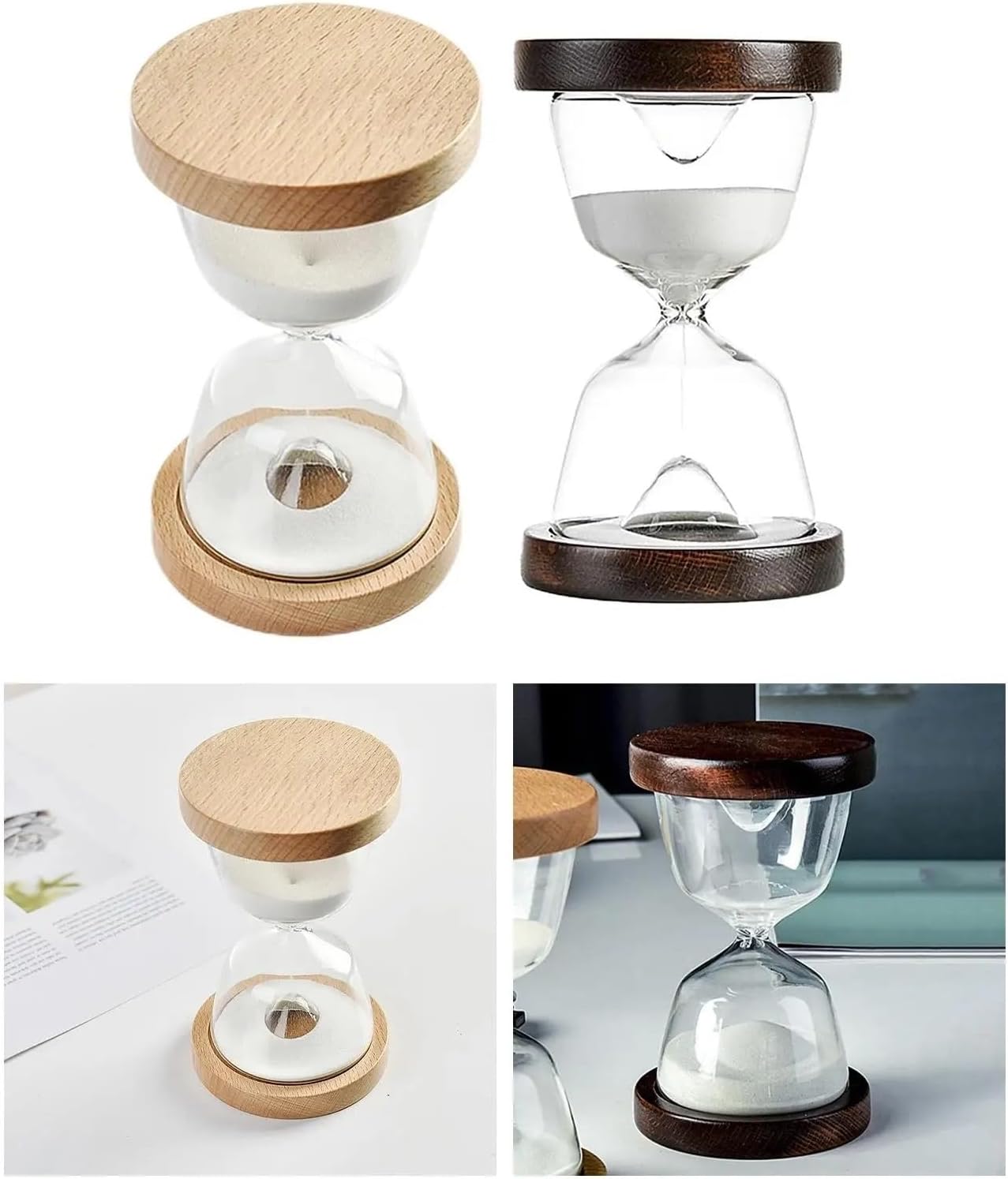 砂時計、砂時計木製ベース 砂時計タイマー 15分 装飾用 砂時計タイマー 装飾用(ダークブラウン)(ダークブラウン)