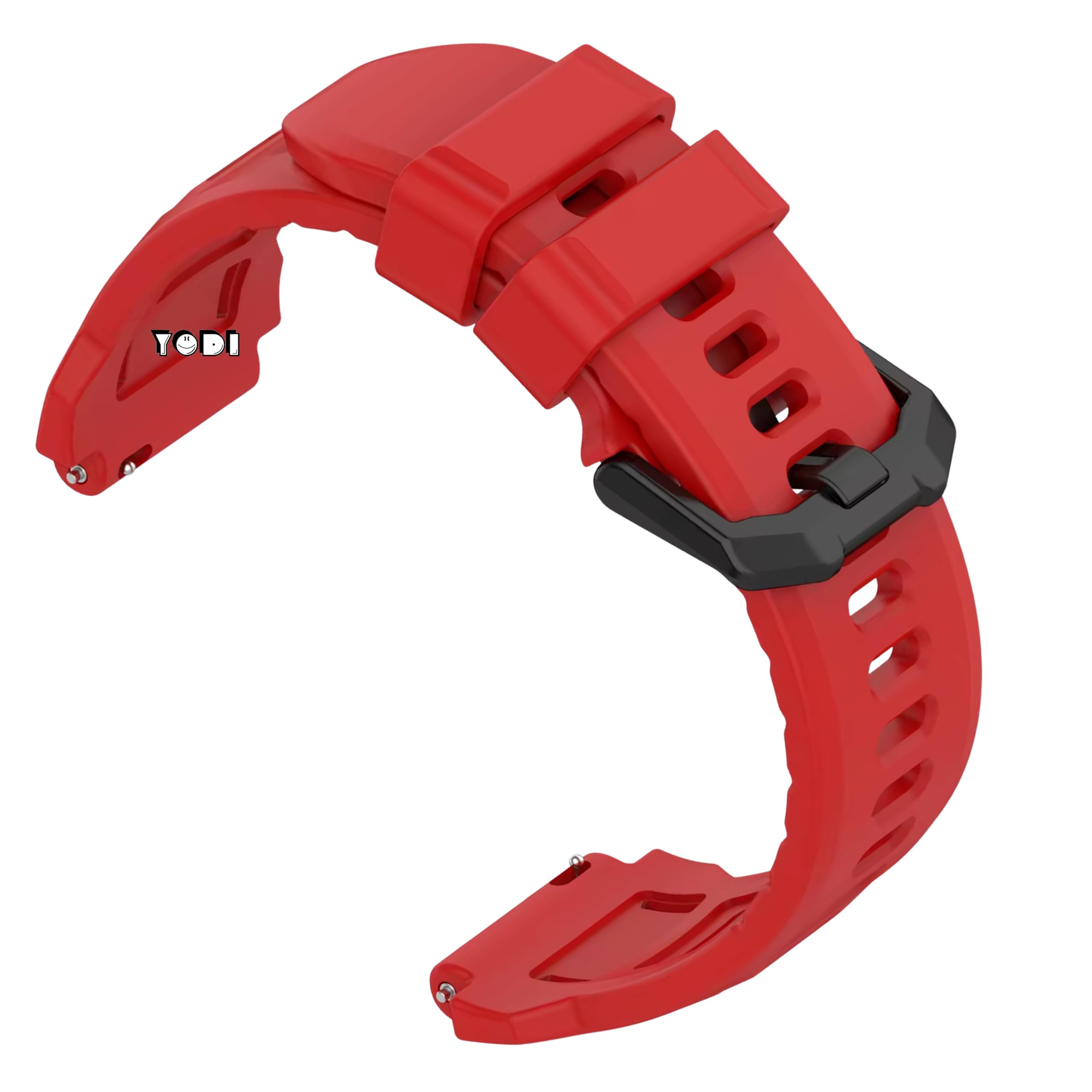 YODI Sporty Silicone watch Strap Band Compatible With Amazfit T Rex 3 pro 44MM Watch Strap Only Compatible For Amazfit Smartwatch Strap, uses for Men. (Red, T-REX 3 PRO 44MM)-image-32
