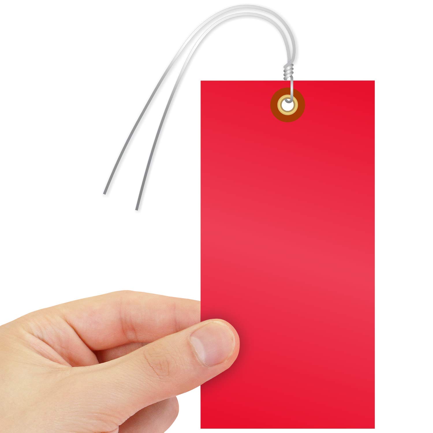 SmartSign Tyvek Lot de 100 étiquettes d'expédition vierges avec fil Rouge Taille 8