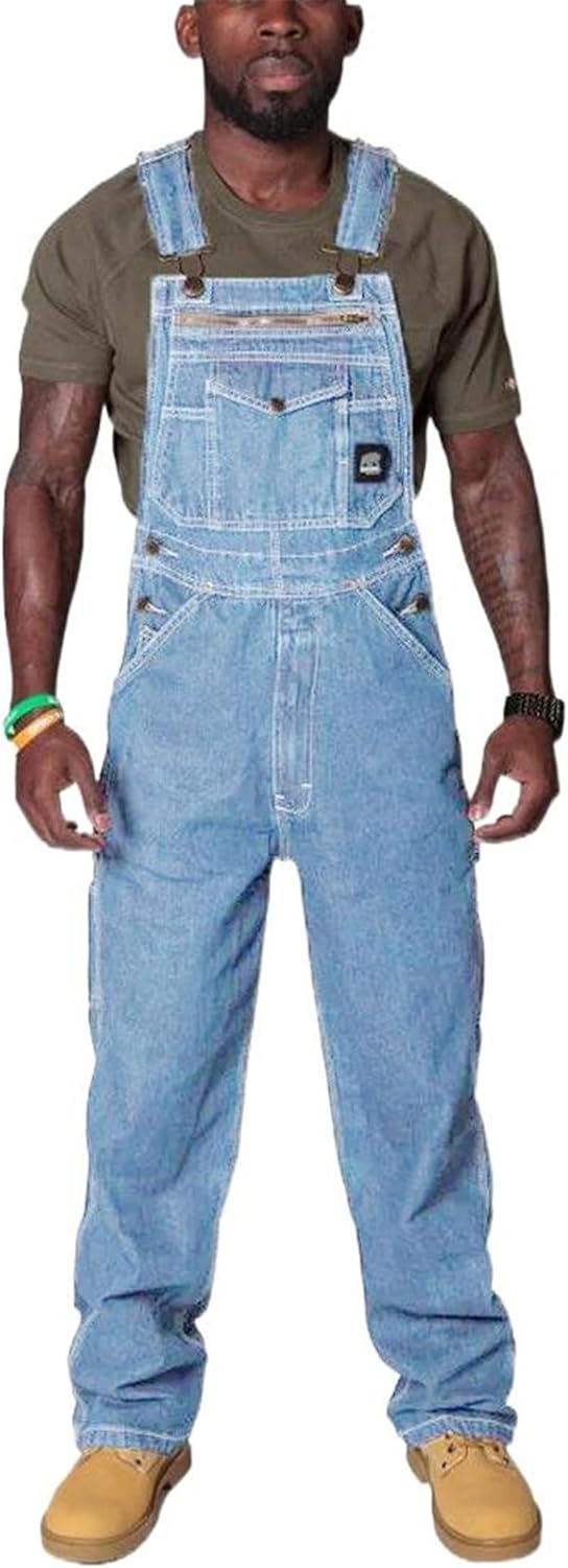 Men's Denim Work Suspenders Long Overalls