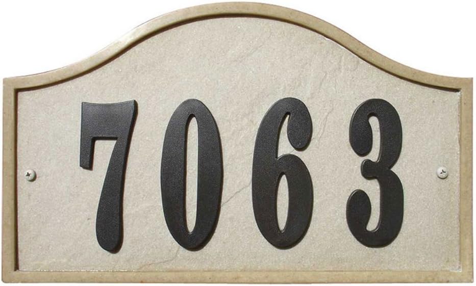 Qualarc RIG-4913 Ridgestone Serpentine Arch Crushed Stone Address Plaque , Sandstone