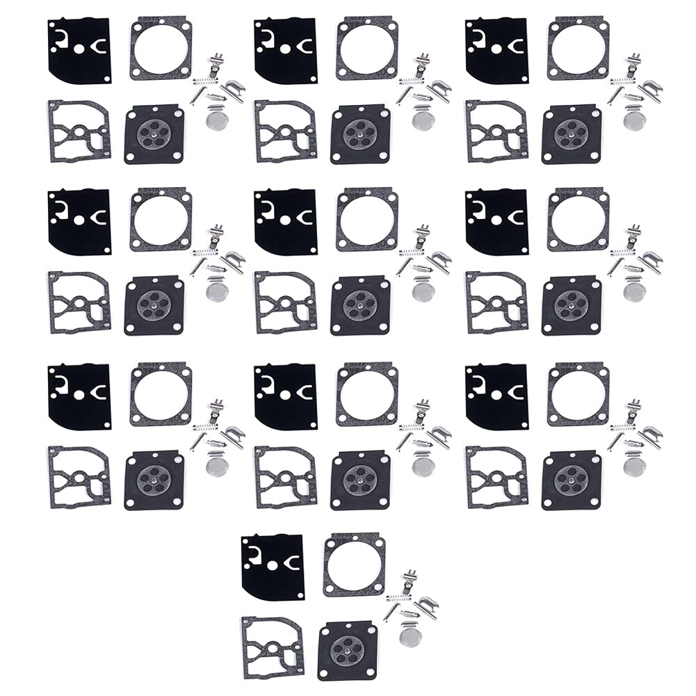 Bumdenuu 10 Set Carburetor Repair Kit Trimmer Parts RB-100 Gasket Diaphragm for HS45 FS55 FS38 BG45 MM55 4137 Zama C1Q