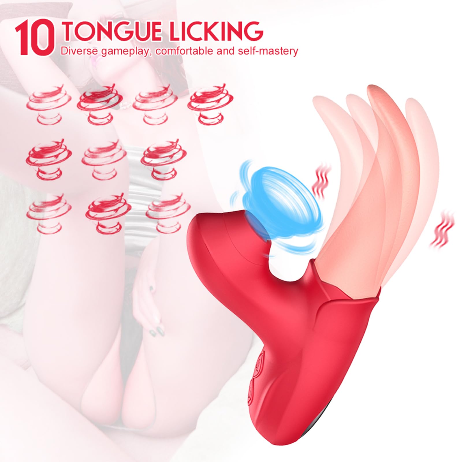 Vibratore di succhiamento giocattoli sessuali per adulti Womens10 Frequenza dinamica femminile giocattoli sessuali Lingua giocattolo per le donne Potenti vibratori di leccatura della lingua