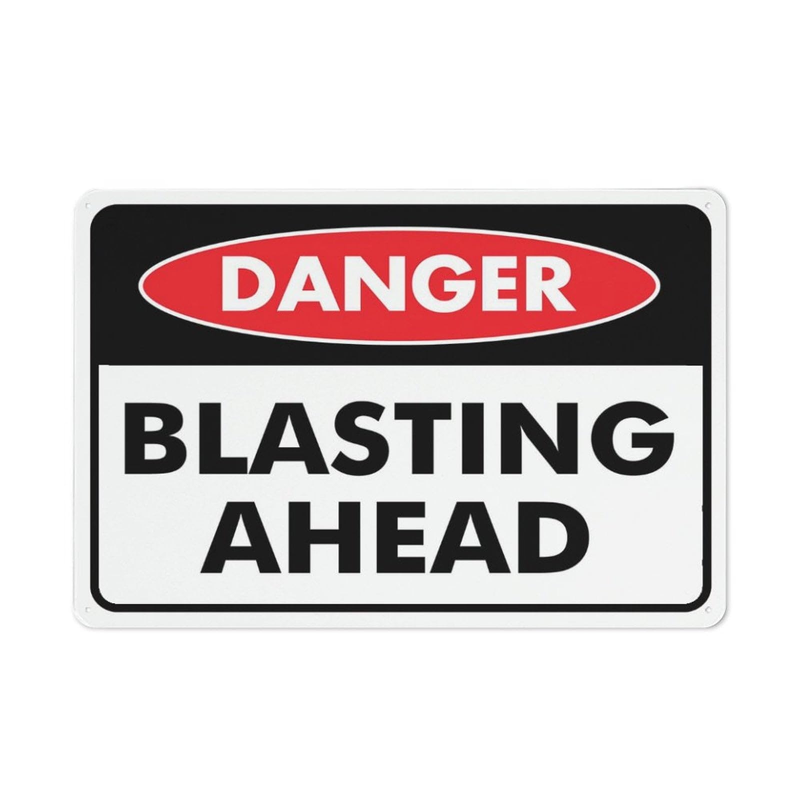 Danger Blasting Ahead Sign 8x12 inch Rust-Free Aluminum - UV Protected, Waterproof, Fade Resistant - 4 Pre-Drilled Holes