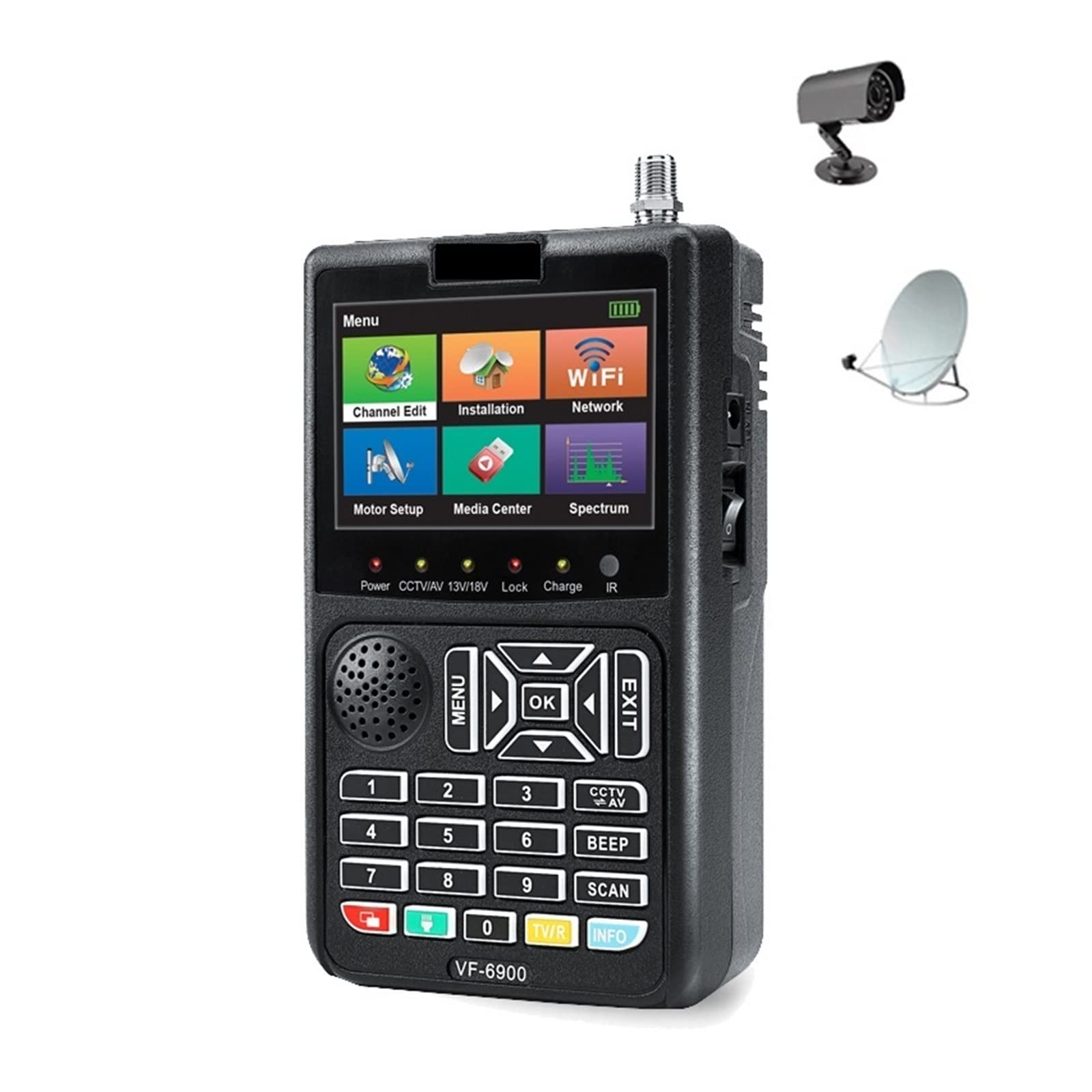 Récepteur satellite DVB VF-6900 PRO avec détecteur signal numérique QPSK