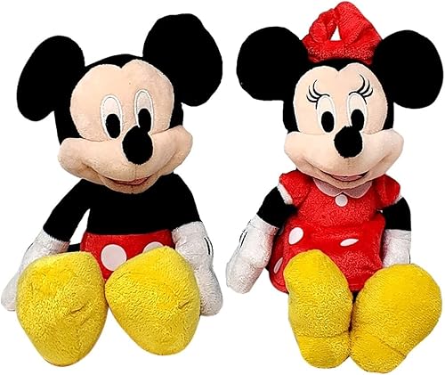 Disney - Paquete de 2 peluches de Mickey y Minnie Mouse de 10 pulgadas