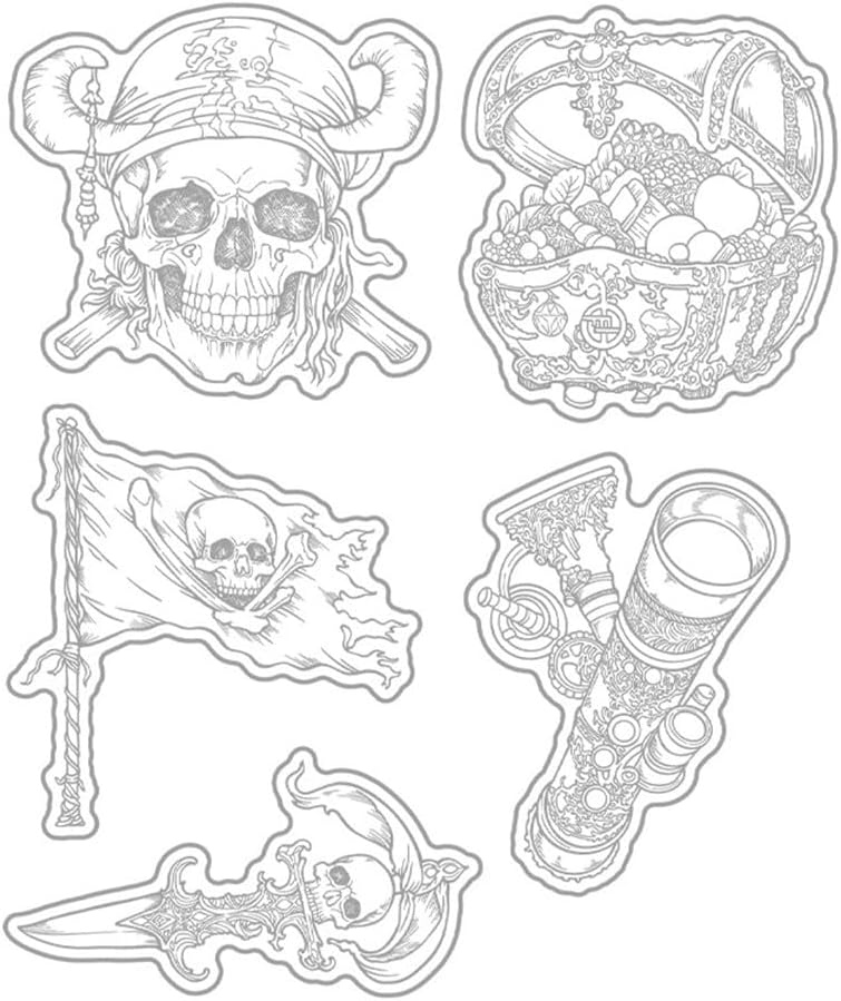 Pirate Skeleton Jewelry Box Clear Stamps and Metal Die Cuts for Card Making image 5