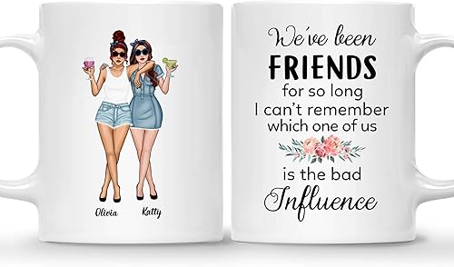 Gossby Taza de café personalizada para mujer, regalo personalizado para amigas, con nombre, cumpleaños, Navidad, regalo de copa de larga distancia,