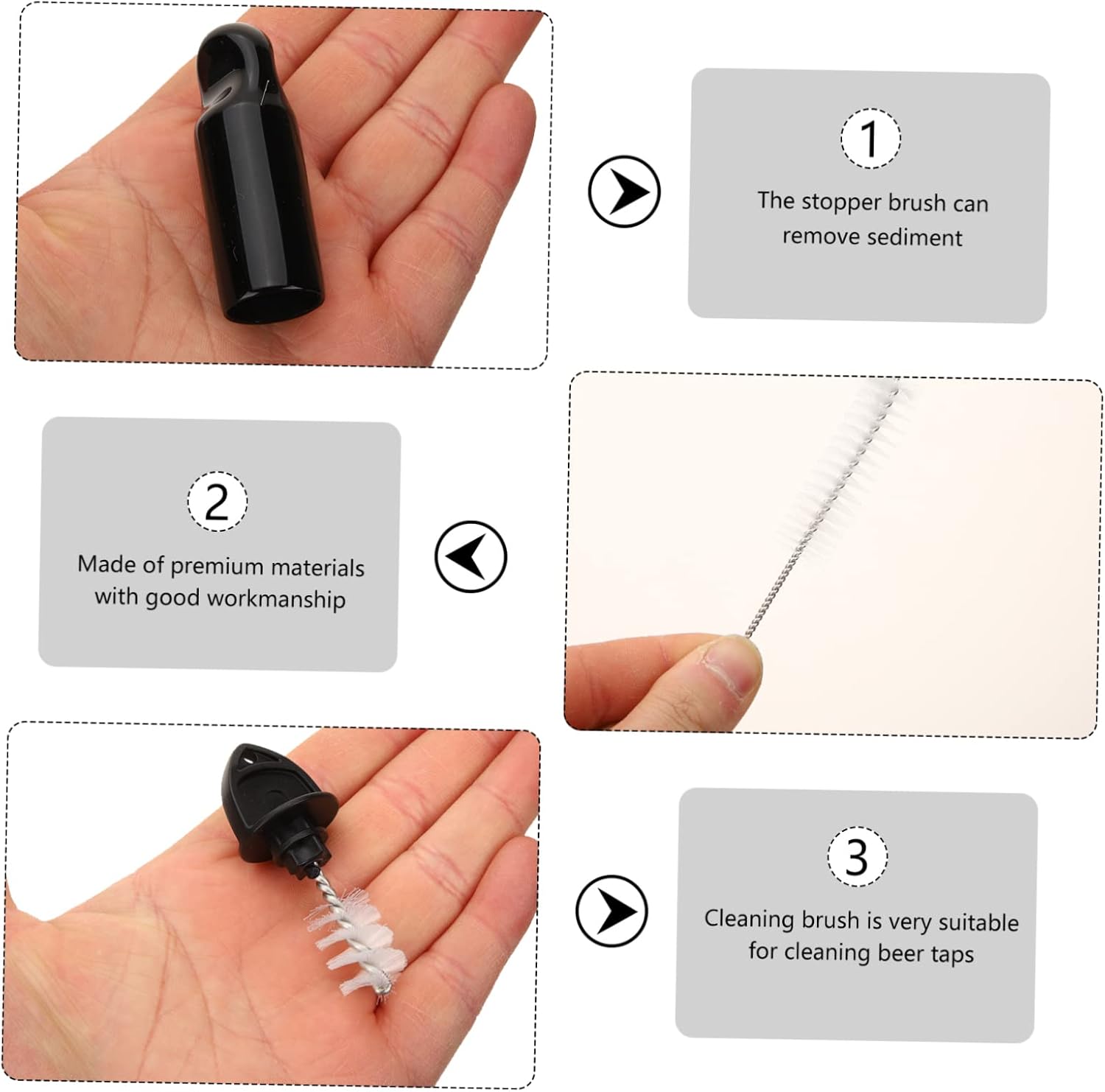 Ciieeo 1 Set Beer Tap Brush Faucet Cover Draft Cleaning Keg Cleaner Caps Tap Plug Beer Accessories Line Cleaner Black