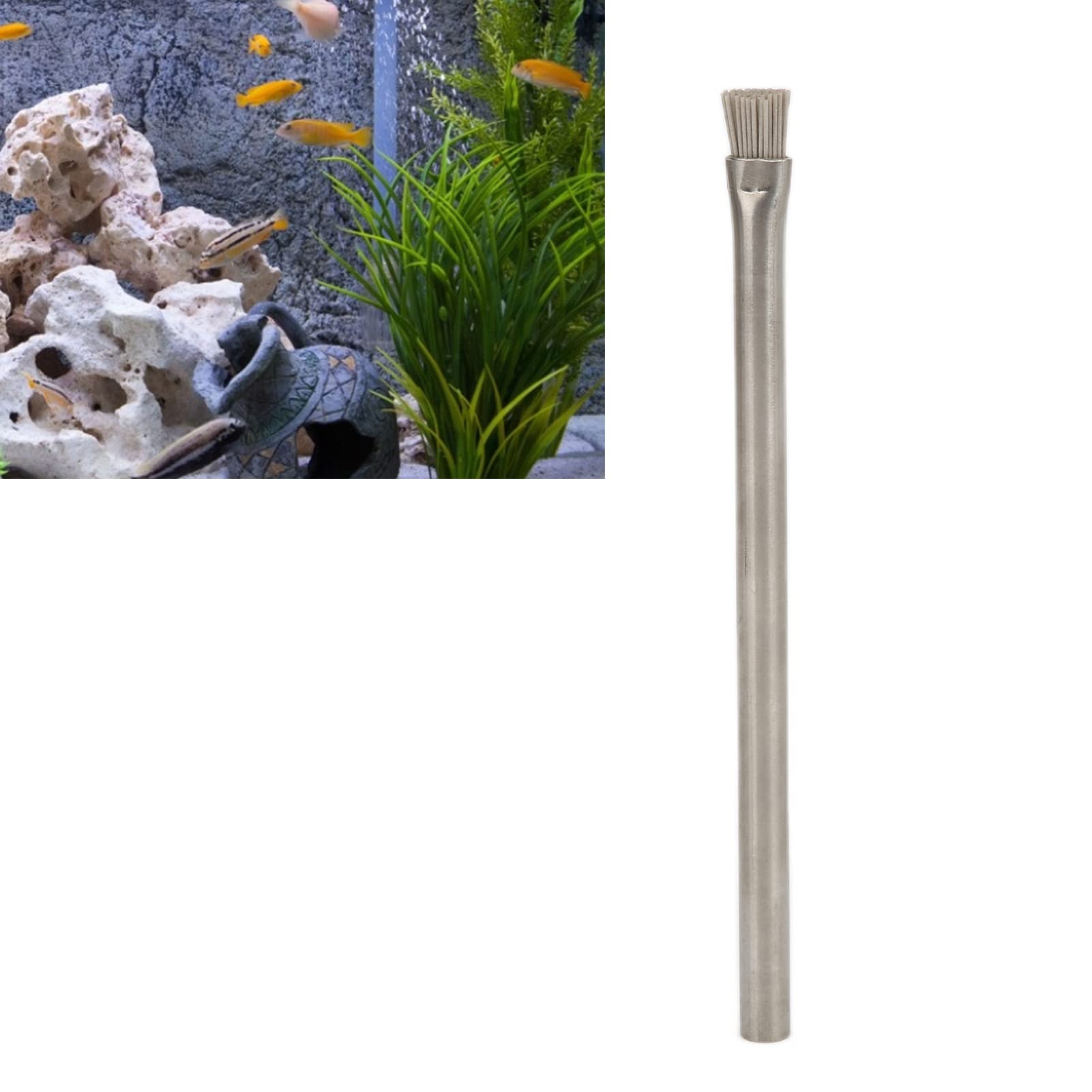 Gavigain Stainless Steel Aquarium Cleaning Brush Removal for Fish Tanks Stones Wood Sink