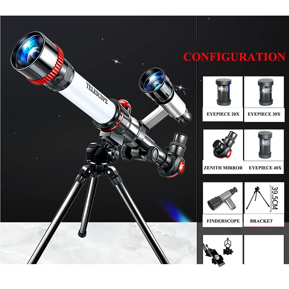 Telescopio Astronomico Rifrattore Per Principianti - 50 Mm Apertura, Treppiede, Adattatore Smartphone