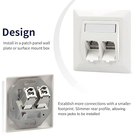 12 Pcs Cat6a Cat7 Keystone Jack Cat7 RJ45 STP Tool-Less Type Zinc Alloy Module Jacks Adapter Coupler for 22 to 26 AWG Solid or Stranded S/FTP Ethernet Cable