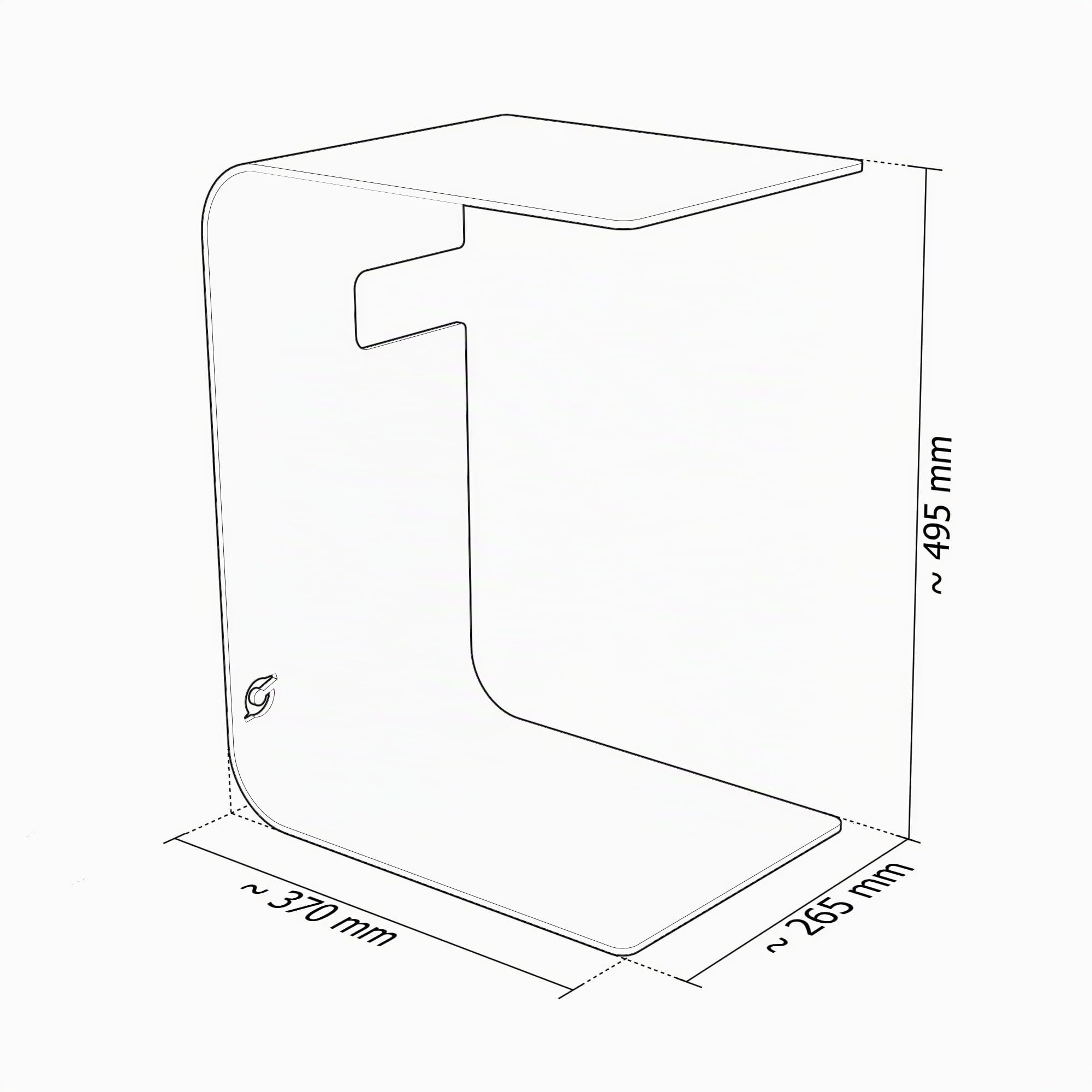 tuning-art Hamburg Beistelltisch Metall Hochwertig Pulverbeschichtet | Couchtisch Wohnzimmertisch Laptoptisch Sofatablett | Innen und Außen Einsetzbar | 49cm x 37cm x 26cm