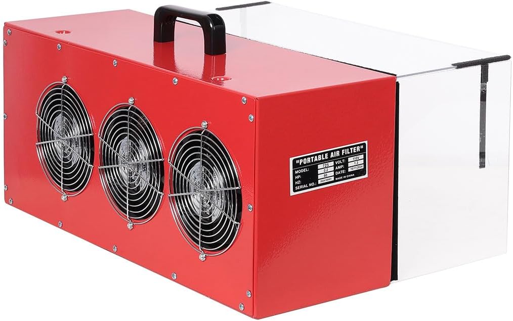 Tabletop Dust Collector for Woodworking, Portable Double-Sided Intake Air Filtration Systems with Timer Function Movable Air Filter for Garage, Home, Workshop, Bench Top, Shop Dust Collectors