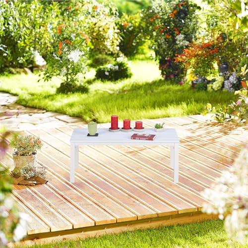 Table basse de jardin marron contre la rouille meuble durable pour petit balcon