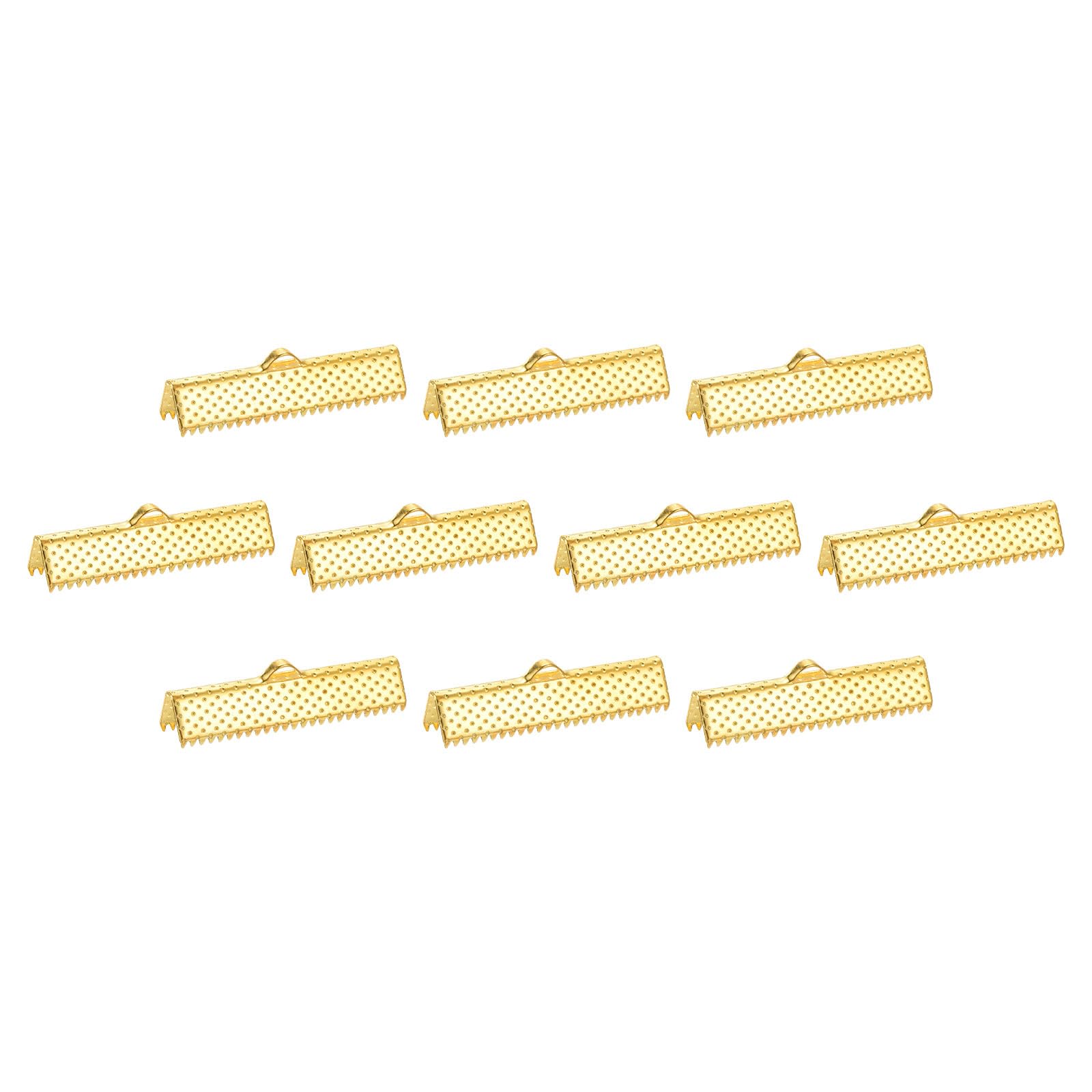 uxcell 280Pcs Ribbon Crimp Clamp Ends, 30mm Bookmark Pinch Crimp Ends, Cord Ends Fasteners Clasp Crimp Ends for DIY Bracelet Necklace Jewelry Making,