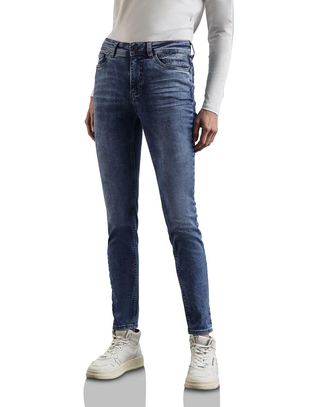 Street One Damen Style Denim-York,Slimfit,hw,slimleg,Medium Blue A378448