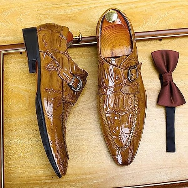 Zaylee Munkskor för män kvällsskor spännsko äkta läder klassisk business vintage dansskor