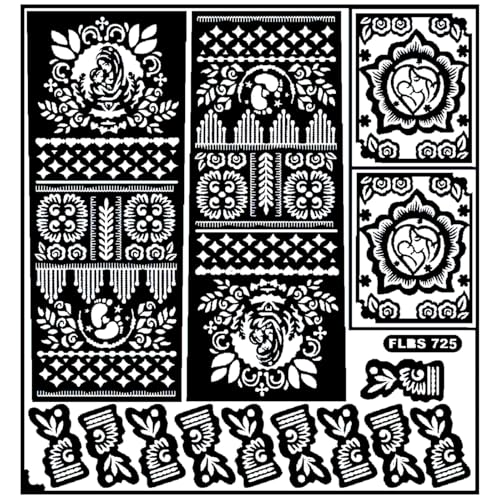 Image of Mehendi Stencil Pack |Reusable Floral Baby Shower Henna Art Templates for Quick & Clean Designs | Easy Application for Beginners & Professionals(FLB 725)