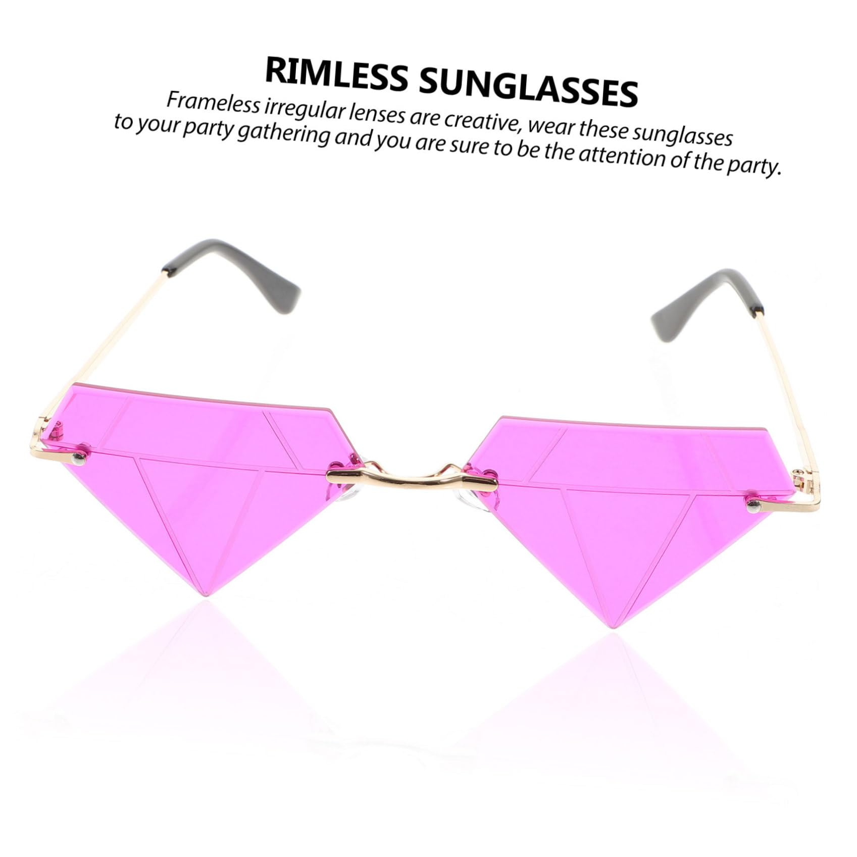 5 paia di occhiali a forma di diamante divertenti Occhiali da sole senza montatura Occhiali da sole senza montatura Occhiali da sole flettenti Occhiali da sole divertenti da donna Occhiali