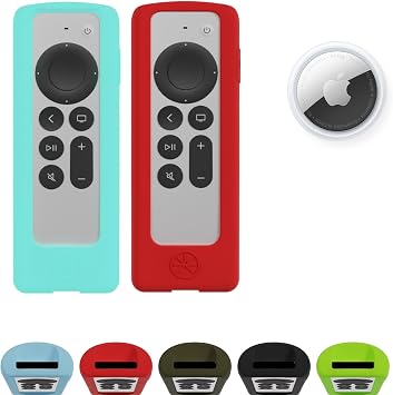 Bundle 73&Sunny GripStandTM Remote Case Bundle for Siri Apple TV - Sky Glow and Fiery Red