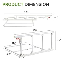Vista 3 de Real Relax Rieles de cama de seguridad para adultos mayores, barandillas de cama plegables para personas mayores que se ajustan a tamaños completo