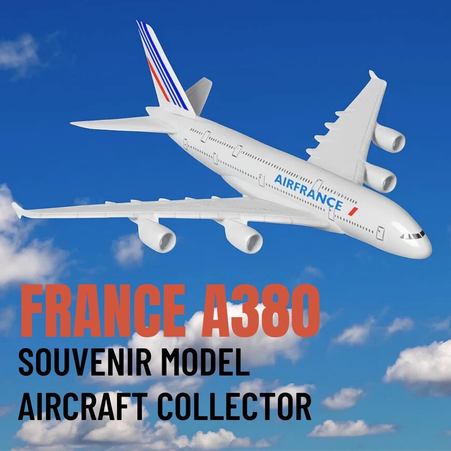 Air France Aircraft A380 1:300 Scale Model | 16cm Metal Die-Cast Airplane with Acrylic Stand | Collectible Jet Plane for Display, Gifts, Décor | Collectors, Pilots, Travel Enthusiasts