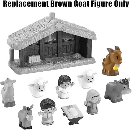 Miniatura 4 de Pieza de repuesto para Fisher-Price Little-People Christmas Nativity Playset - HPP89 ~ Figura de repuesto de cabra marrón