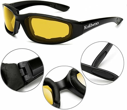 Miniatura 8 de Gafas de sol de motocicleta para conducir día y noche, con espuma acolchada, protección UV, resistente al viento, a prueba de polvo, gafas de sol