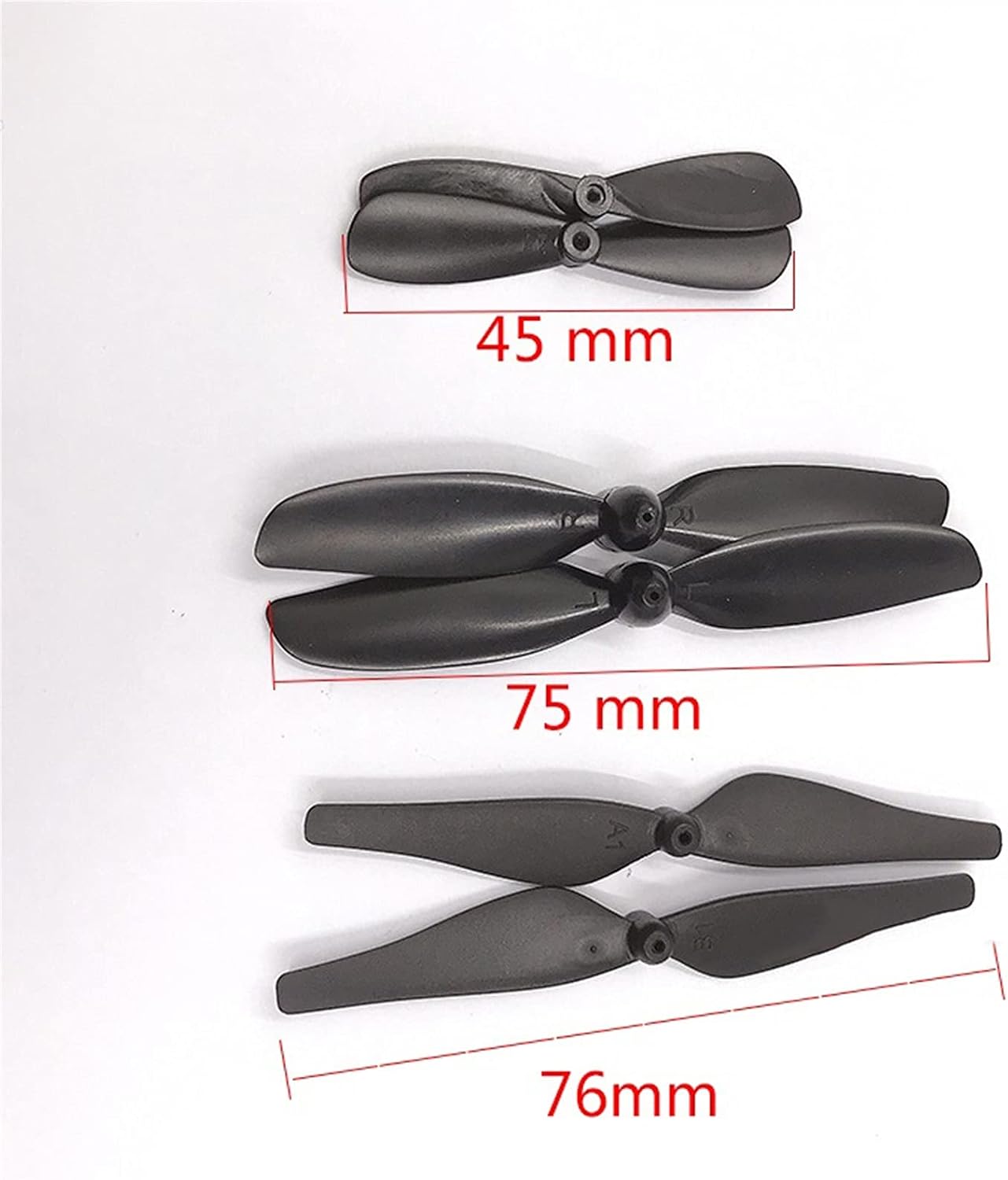 Hobby Torque 2pcs Aircraft Drone Propeller, Fit 0.8mm/ 1mm/ 1.2mm Shaft for 612 615 716 720 816 8520 1020 Coreless DC Motor, CW CCW Drone UAV Propeller Engine Science (Size : 1.2mm)