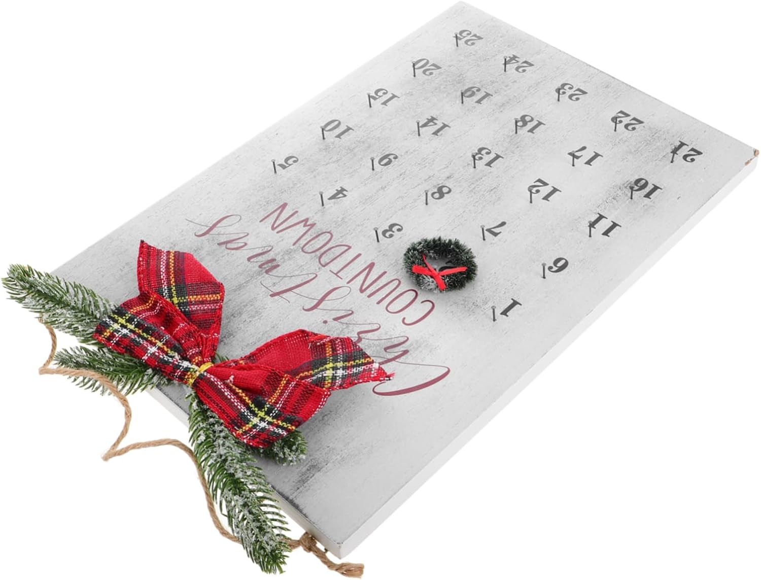 Unomor Charming Wooden Advent Calendar Wreath Rustic Decor for Home Office Unique Holiday Ornament for Festive Celebrations and Family Gatherings